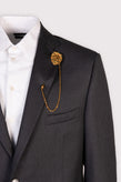 RRP€360 DOLCE & GABBANA Lion Medallion Lapel Pin Brooch Rhinestones Chain Strap gallery photo number 1