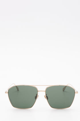 RRP€409 DIOR STELLAIRE14F Pilot Sunglasses Tinted Green Lenses Double Bridge gallery photo number 2