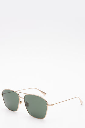 RRP€409 DIOR STELLAIRE14F Pilot Sunglasses Tinted Green Lenses Double Bridge gallery photo number 3