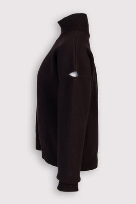 RRP€1850 BOTTEGA VENETA Cashmere Jumper Size S Brown Cut Out Shoulders Roll Neck