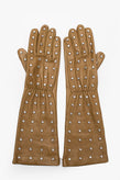 RRP€550 BOTTEGA VENETA Leather Gloves Size S / 7 Silk Lining Studs Embellished gallery photo number 2