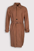 RRP €8698 ERMENEGILDO ZEGNA Nubuck Leather Overcoat IT48 US38 S-M Brown Belted gallery photo number 1