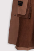RRP €8698 ERMENEGILDO ZEGNA Nubuck Leather Overcoat IT48 US38 S-M Brown Belted gallery photo number 6