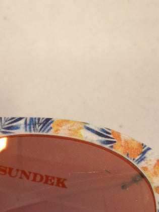 SUNDEK Keyhole Round Sunglasses Hawaiian Pattern Matte Frame Mirrored Lenses gallery photo number 10