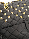 SWEET MATILDA Shoulder Bag Quilted Studded Woven Chain Strap Turnlock Flap gallery photo number 8