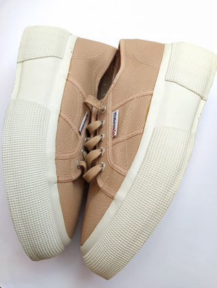 SUPERGA Canvas Sneakers Size 37 UK 4 US 6.5 Branded Grommets Platform Sole gallery photo number 9