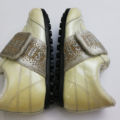 BIKKEMBERGS Baby Sneakers Size 23 UK 6.5 US 7.5 Patent Rhinestones Low Top gallery photo number 11