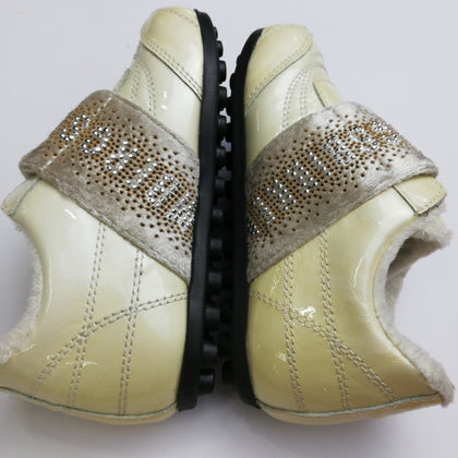 BIKKEMBERGS Baby Sneakers Size 23 UK 6.5 US 7.5 Patent Rhinestones Low Top gallery photo number 10