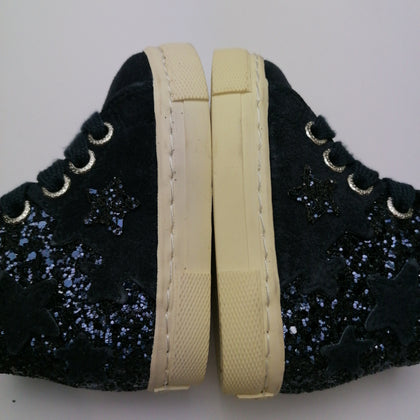 GIOSEPPO Leather Sneakers Size 20 UK 4 US 5 High Top Glitter Star Patches gallery photo number 8