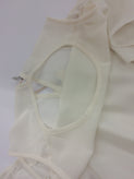 PEPE JEANS Crepe Blouse Size M Ruffle Lightly See Through Cold Shoulders gallery photo number 8