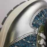 RRP €120 SAMSONITE Leather & Tweed Sneakers Size 37 UK 4 US 7 Metallic Effect gallery photo number 11