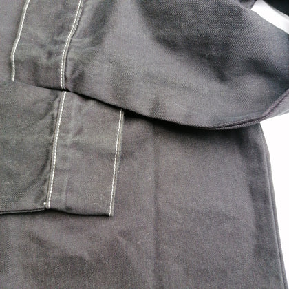 8 Denim Overshirt Size M Garment Dye Contrast Stitching Round Hem Popper Front gallery photo number 10