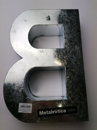 SELETTI METALVETICA Oversized Aluminium Letter B Silver Wall Mounted gallery photo number 8