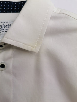 ALETTA Shirt Size 6M 68CM Patterned Trim Round Hem Roll-up Sleeve Made in Italy gallery photo number 8