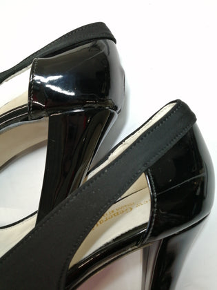 Court Shoes Size 39 UK 6 US 9 Black Cut Out Slim Heel Peep Toe Made in Italy gallery photo number 8