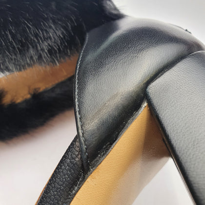 FABRIZIO CHINI Faux Fur & Leather Ankle Strap Sandals EU37 UK4 US7 Made in Italy gallery photo number 10