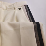 DIXIE Tailored Trousers Size M Stretch Pleated Side Stripes Made in Italy gallery photo number 7