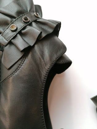 RRP €120 CULT Leather Slip On Shoes EU38 UK5 US7.5 Rhinestones Ruffle Logo Bow gallery photo number 11