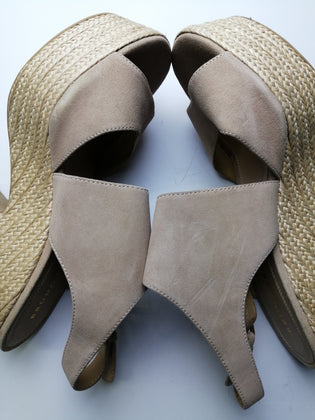 BRUNO PREMI Suede Leather Slingback Sandals Size 40 UK 7 US 10 Braided Platform gallery photo number 8