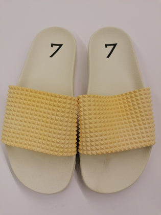 TOWN Slide Sandals Size 40 UK 7 US 10 Textured Panel Logo Footbed Made in Italy gallery photo number 6
