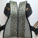 CAFENOIR Ankle Strap Sandals EU 39 UK 6 US 9 Lame & Suede Effect Criss Cross gallery photo number 11