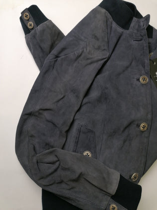 ELEVENTY Suede Leather Bomber Jacket Size IT 42 / M Made in Italy gallery photo number 9