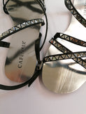 CAFENOIR Slingback Sandals Size 38 UK 5 US 8 Mirrored Glass Effect Strappy gallery photo number 9